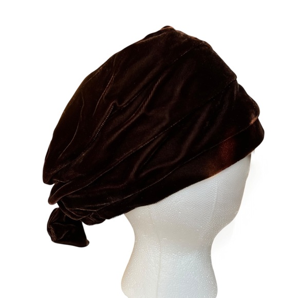Rare Brown Velvet Turban Union Made in USA 40's - 50's - Picture 11 of 15